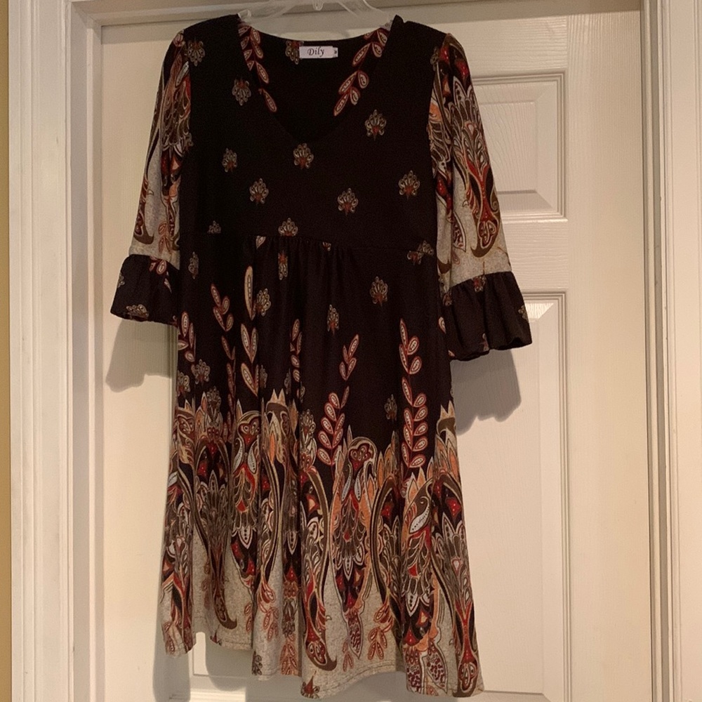 Soft knit print dress